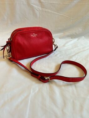 Kate Spade Red Pebbled Leather Crossbody